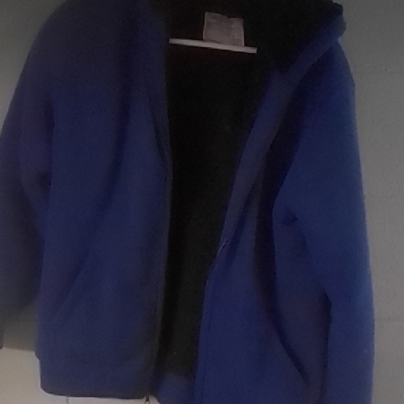 Men's Thick Well Insulated Blue Zip Up Hoodie - Picture 2 of 2
